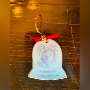Vintage 1986 Precious Moments White Christmas Ornament